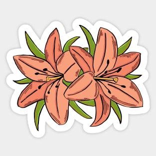 Orange Flowers Sticker